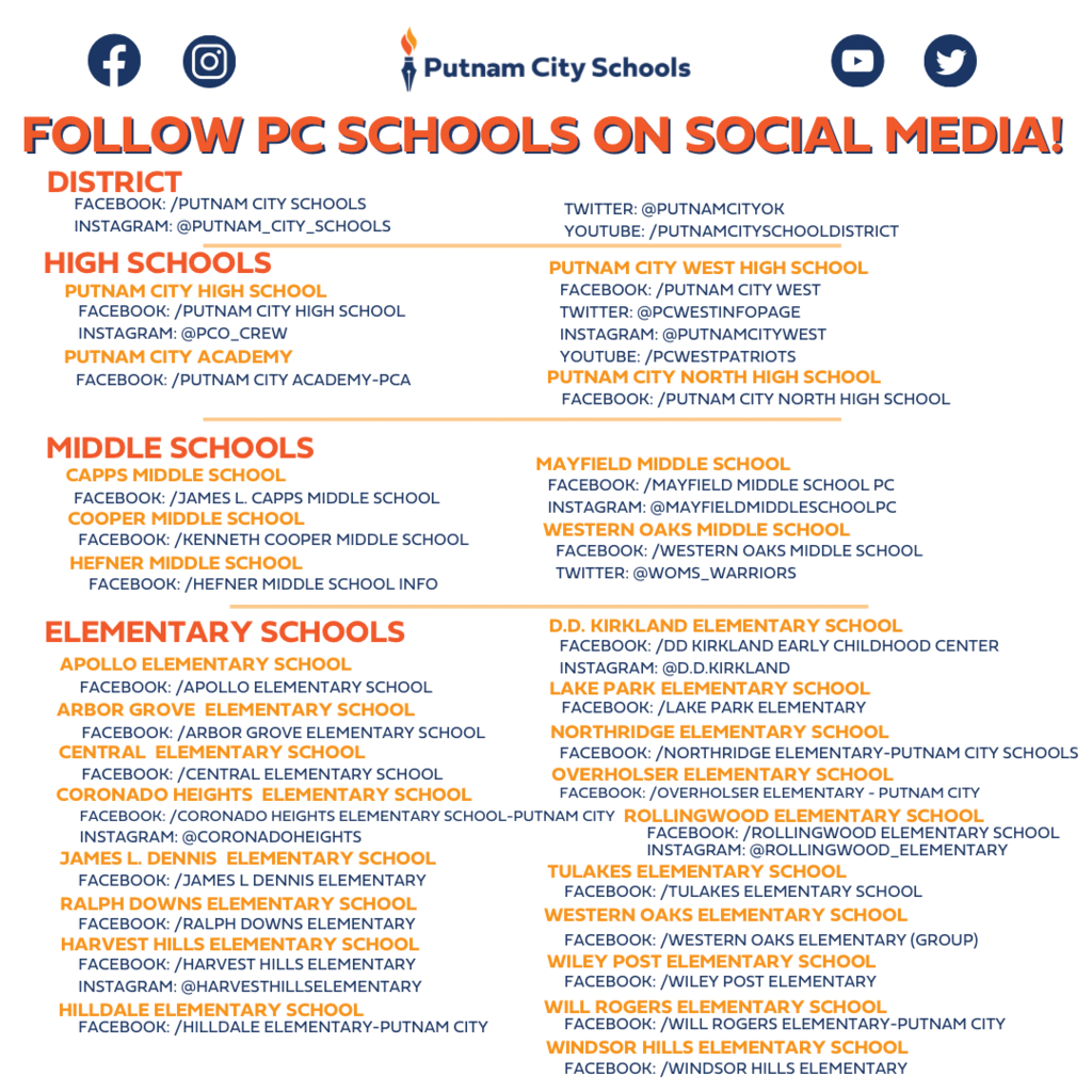 List of all schools’ social media handles