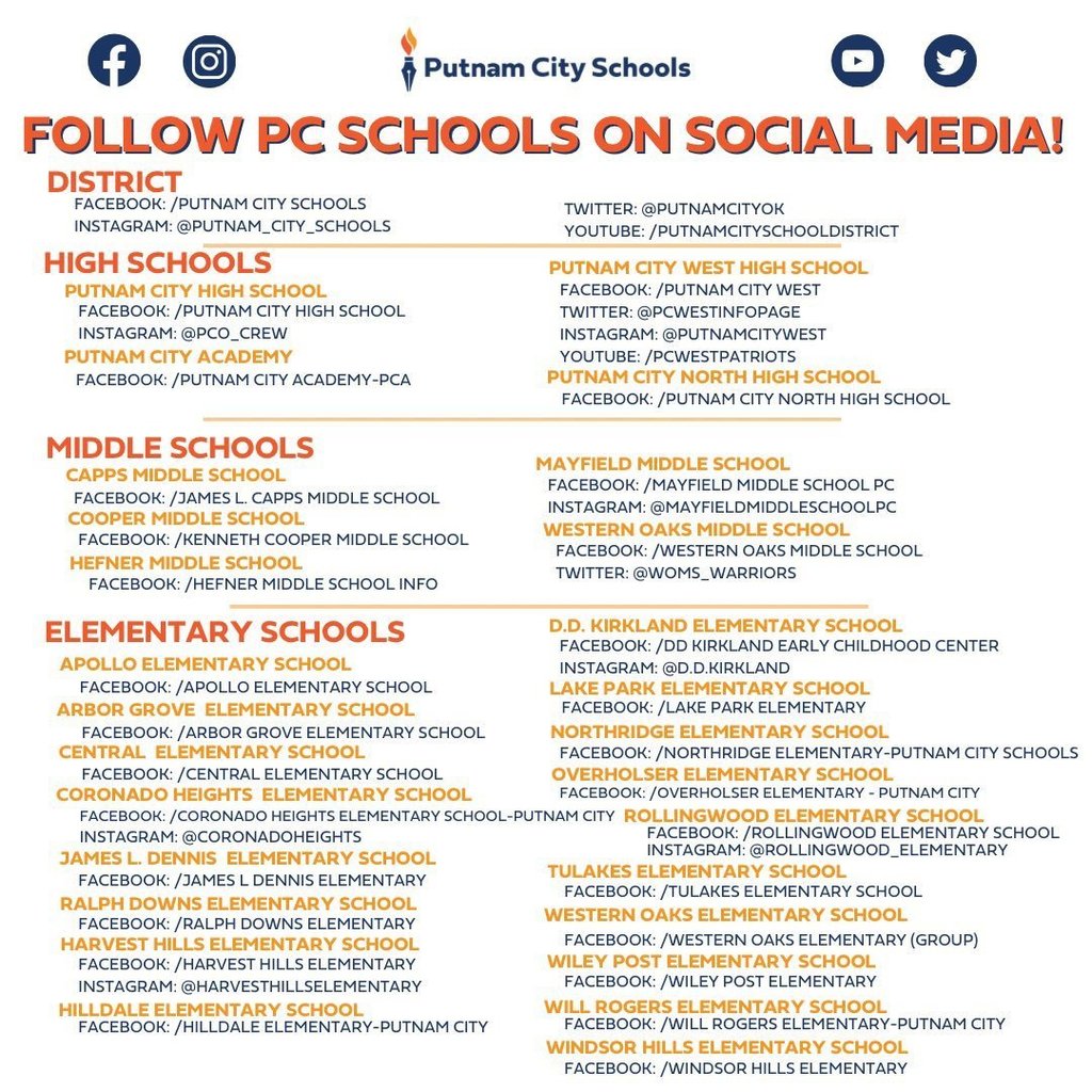 social media graphic for all the schools